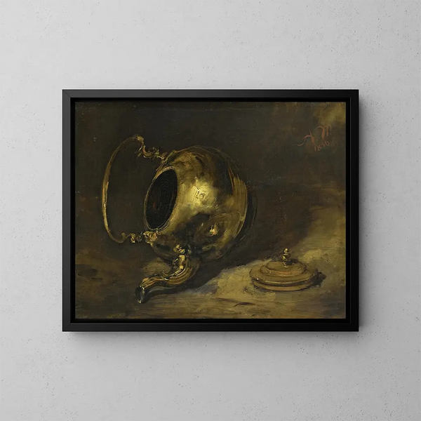umgestürzte Teekanne - Adolph von Menzel — gerahmtes Bild an der Wand