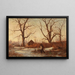 Winterlandschaft mit Heckenräumer - Adolphe Appian — gerahmtes Bild an der Wand