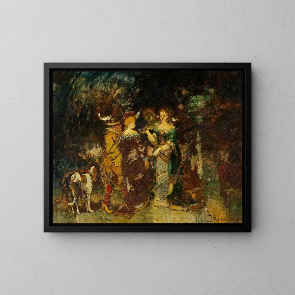Im Park - Adolphe Monticelli — gerahmtes Bild an der Wand