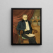 Portrait eines sitzenden Mannes mit einer Zeitung - Adolphus H. A. Wing — gerahmtes Bild an der Wand