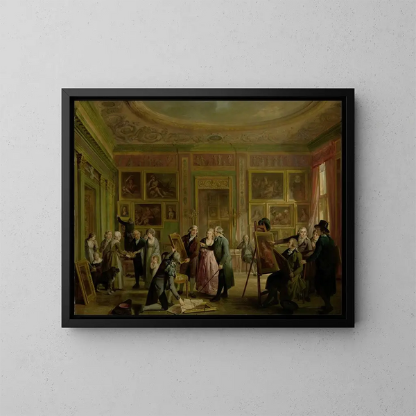 Die Kunstgalerie von Josephus Augustinus Brentano - Adriaan de Lelie — gerahmtes Bild an der Wand