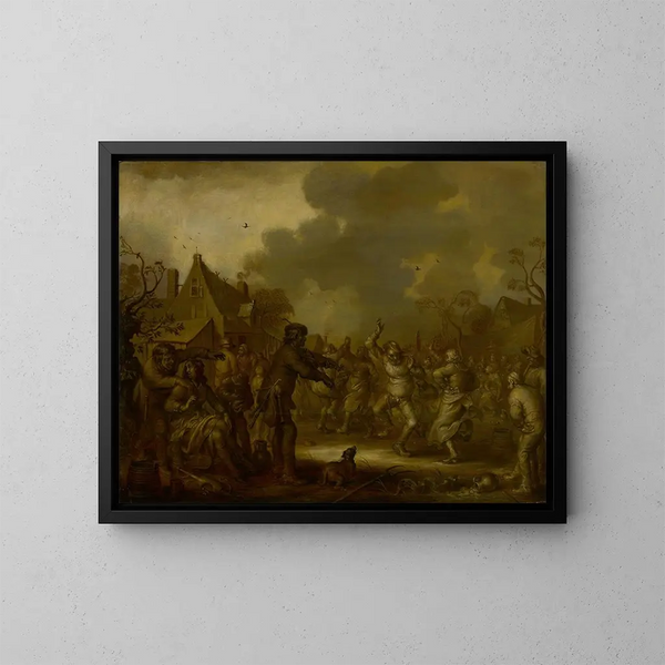 Tänzer der Bauern - Adriaen Pietersz van de Venne — gerahmtes Bild an der Wand