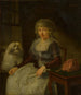 Una donna anziana con il suo cane - Adriaen de Lelie — vista dell’opera