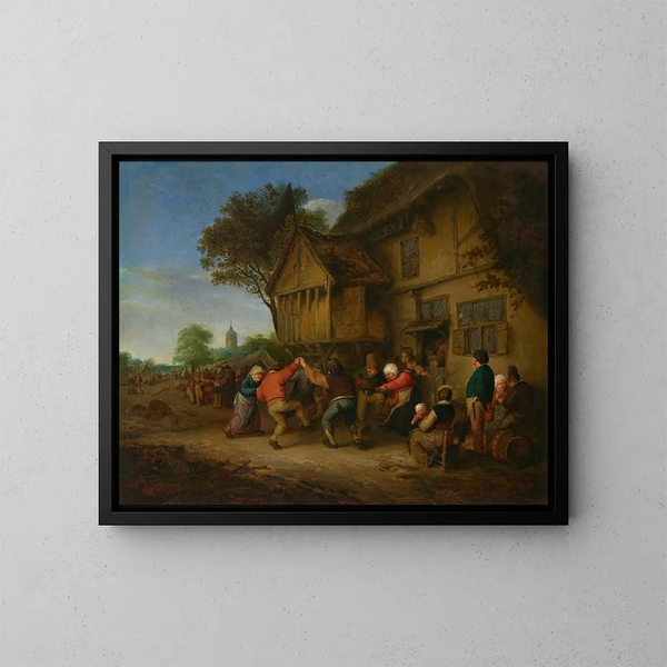 Eine Kirmes - Adriaen van Ostade — gerahmtes Bild an der Wand