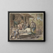 Paesani con bambini davanti a una casa - Adriaen van Ostade — quadro incorniciato alla parete