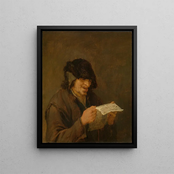 Mann singend - Adriaen van Ostade — gerahmtes Bild an der Wand