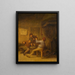 Peasants drinking and smoking - Adriaen van Ostade — framed artwork on a wall