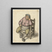 a seated man with a pipe - Adriaen van Ostade — framed artwork on a wall