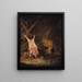 Pig slaughtered in a barn - Adriaen van Ostade — framed artwork on a wall