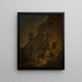 Abattre un cochon à la lueur d'une torche - Adriaen van Ostade — framed artwork on a wall