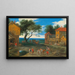 Reisende in einer Landschaft mit Gebäuden - Adriaen van Stalbemt — gerahmtes Bild an der Wand