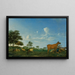 Una mucca, delle pecore e delle capre in un prato con un pastore addormentato - Adriaen van de Velde — quadro incorniciato alla parete