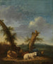 Landschaftsgemälde mit Schafen und einem schlafenden Hirten - Adriaen van de Velde — Ansicht des Kunstwerks