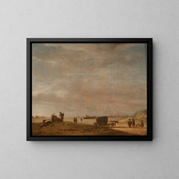 Strand von Scheveningen - Adriaen van de Velde — gerahmtes Bild an der Wand