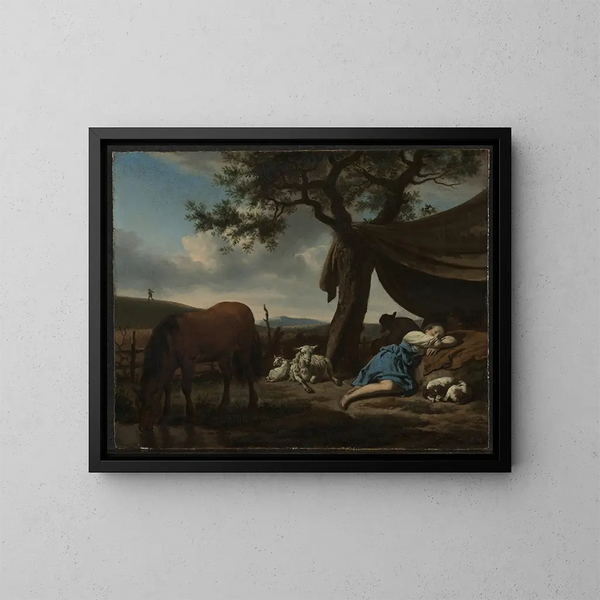 Schläfer - Adriaen van de Velde — gerahmtes Bild an der Wand