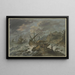 Sturm auf See an einer felsigen Küste mit einem gestrandeten Schiff - Adriaen van der Cabel — gerahmtes Bild an der Wand