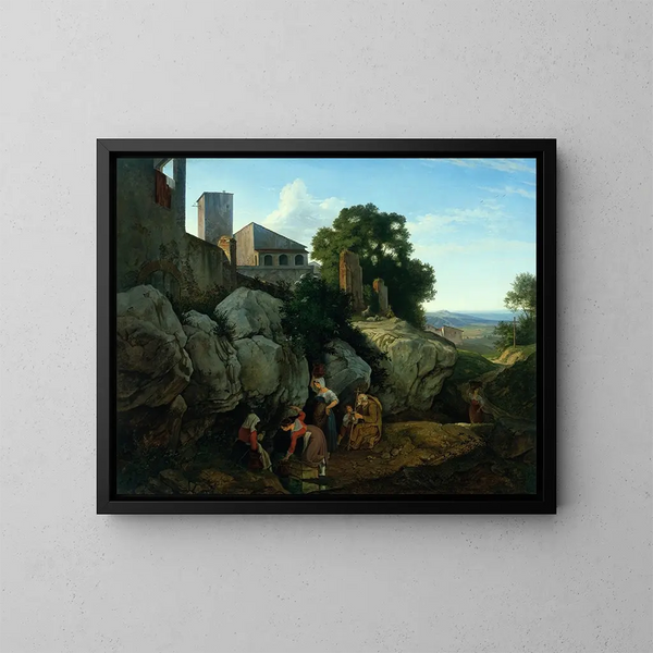 Ariccia - Adrian Ludwig Richter — gerahmtes Bild an der Wand