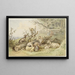 Children and goats resting near a fallen tree - Adrian Ludwig Richter — framed artwork on a wall