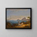 Die Bucht von Neapel, Capri darüber - Adrian Ludwig Richter — gerahmtes Bild an der Wand