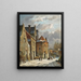 Personnages in una strada olandese in inverno - Adrianus Eversen — quadro incorniciato alla parete