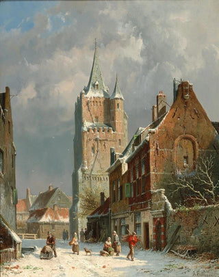 Adrianus Eversen - In the Voldersgracht in Delft.webp