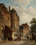 Vista di una scena di strada olandese soleggiata - Adrianus Eversen — vista dell’opera