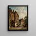 Vista di una scena di strada olandese soleggiata - Adrianus Eversen — quadro incorniciato alla parete