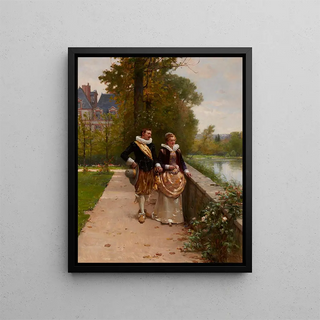 Adrien Moreau - Elegant figures strolling in the park.webp