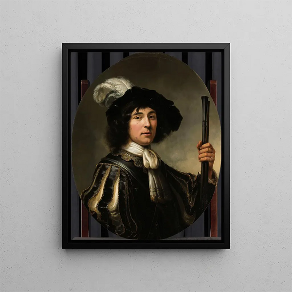 Ritratto di un giovane uomo - Aelbert Cuyp — quadro incorniciato alla parete