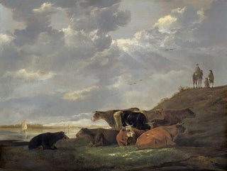 Aelbert Cuyp - River Landscape with Cows.webp