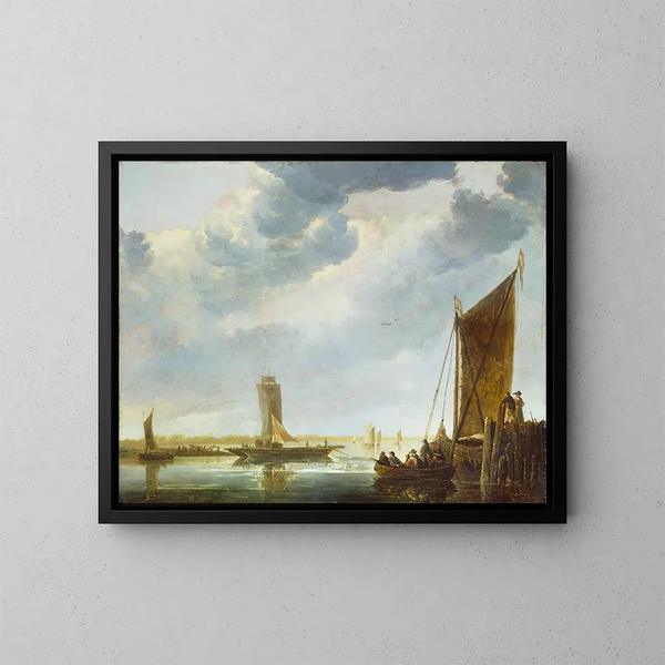 Der Kahn - Aelbert Cuyp — gerahmtes Bild an der Wand