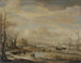 Rivière gelée con un ponte pedonale - Aert van der Neer — vista dell’opera