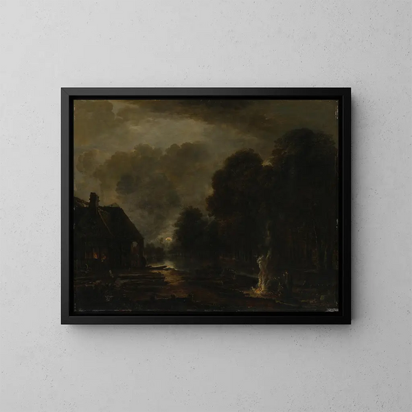 Der Hufschmied - Aert van der Neer — gerahmtes Bild an der Wand