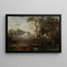 Landschaft mit Wald und Jäger - Aert van der Neer — gerahmtes Bild an der Wand