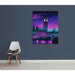 London Cyberpunk Poster — displayed in an interior