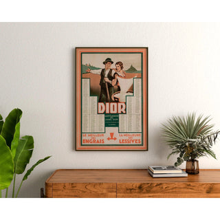 Affiche Dior – Publicité vintage pour engrais et lessives
