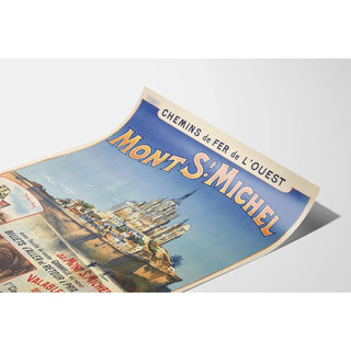 Affiche Mont-Saint-Michel vintage – Vue panoramique et visite guidée