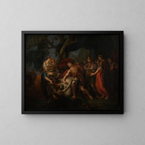 Achille che piange la morte di Patroclo - Dopo Hamilton Gavin — quadro incorniciato alla parete