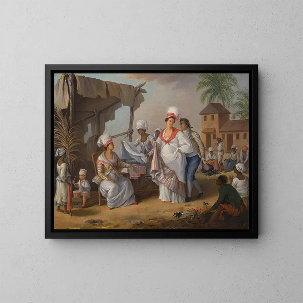 Markttag in Roseau, Dominica - Agostino Brunias — gerahmtes Bild an der Wand