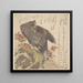 Eagle on a rock with blooming azaleas - Kubo Shunman — framed artwork on a wall