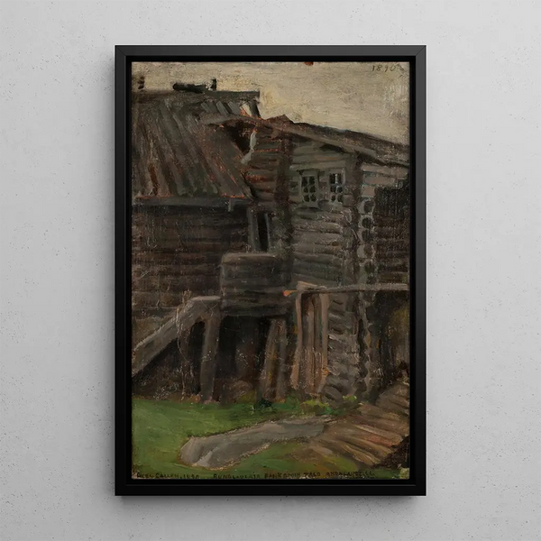Il cantante di rune, casa Pahkomin ad Akonlahti - Akseli Gallen-Kallela — quadro incorniciato alla parete