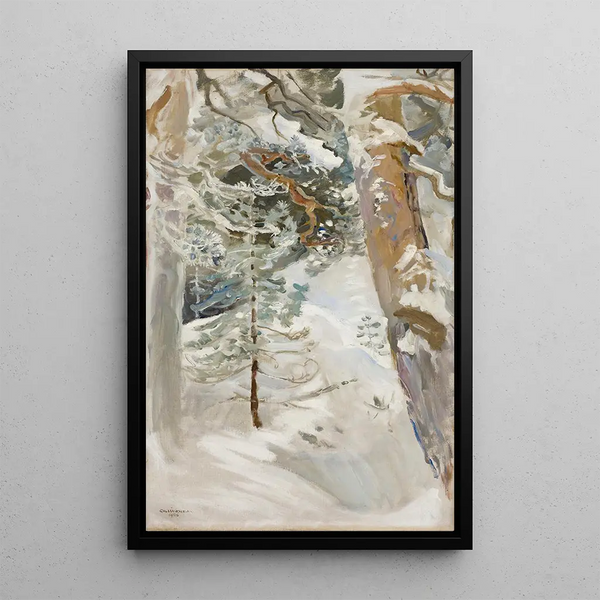 Paesaggio innevato - Akseli Gallen-Kallela — quadro incorniciato alla parete