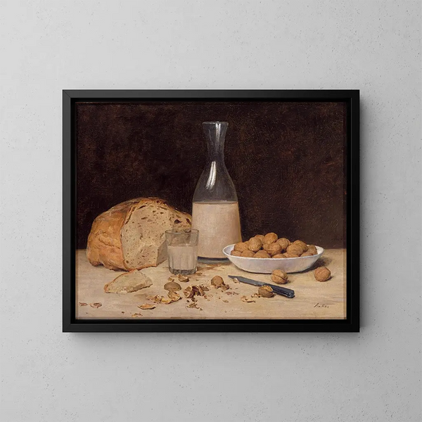 Stillleben mit neuem Wein - Albert Anker — gerahmtes Bild an der Wand