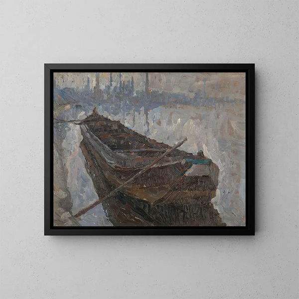 Schlickbarkasse - Albert Baertsoen — gerahmtes Bild an der Wand
