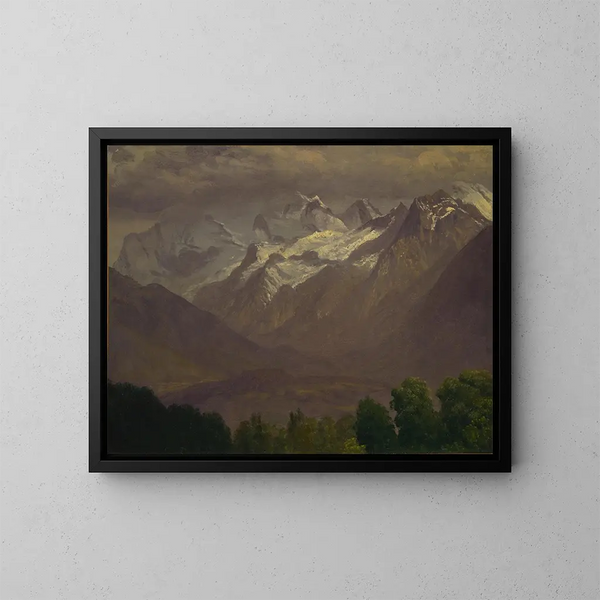 Nelle alte montagne - Albert Bierstadt — quadro incorniciato alla parete