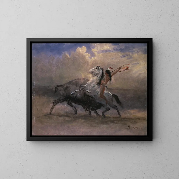 Schizzo per Gli Ultimi Bison - Albert Bierstadt — quadro incorniciato alla parete