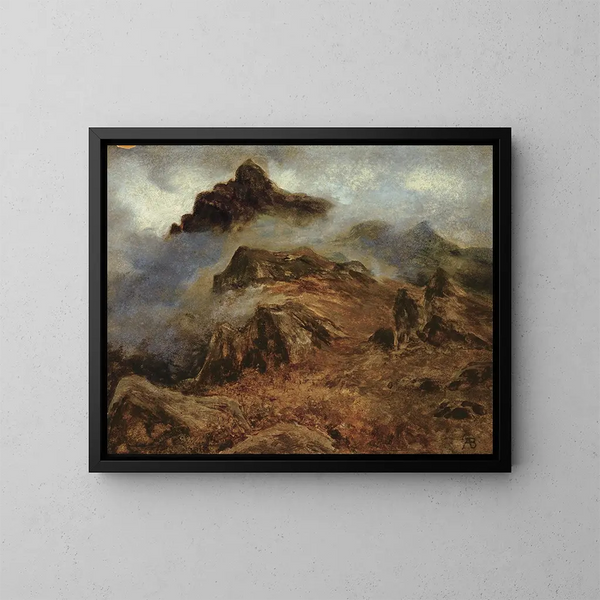 Studie der Felsengebirge - Albert Bierstadt — gerahmtes Bild an der Wand