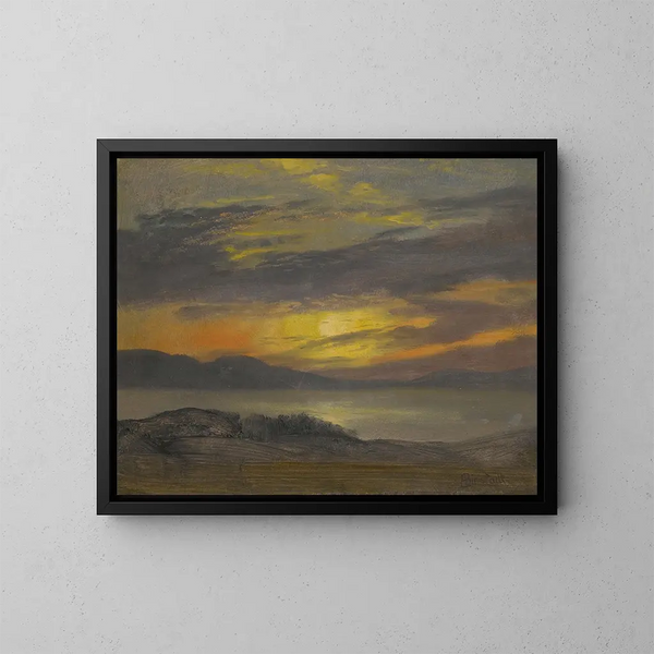 Tramonto - Albert Bierstadt — quadro incorniciato alla parete