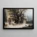 Processione in un monastero innevato - Albert Bredow — quadro incorniciato alla parete