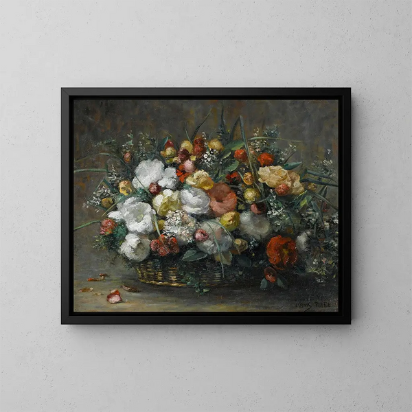 Naturmorte in einem Korb - Albert Dubois-Pillet — gerahmtes Bild an der Wand